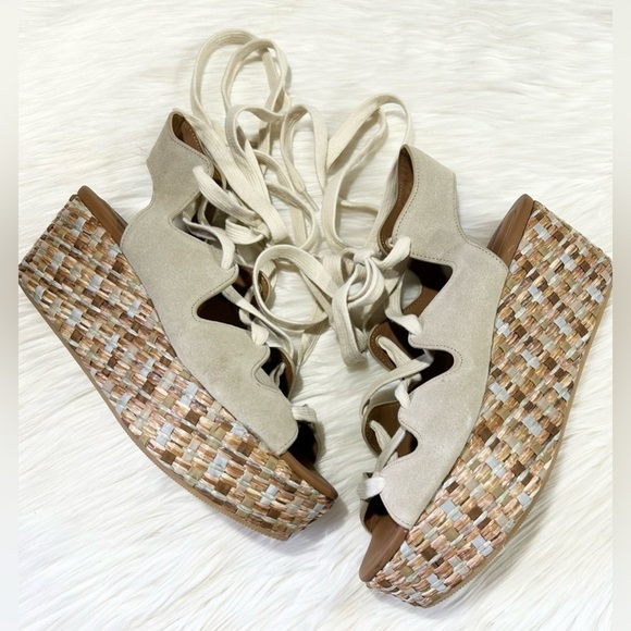 See by Chloe Lilly Lace Up Braided Platform Sandals 38 8 - Picture 4 of 12